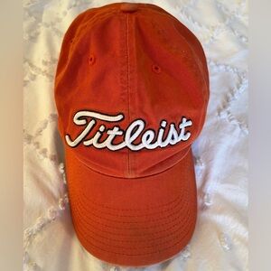 Titleist 100% Cotton Orange Hat with White Lettering Size Large